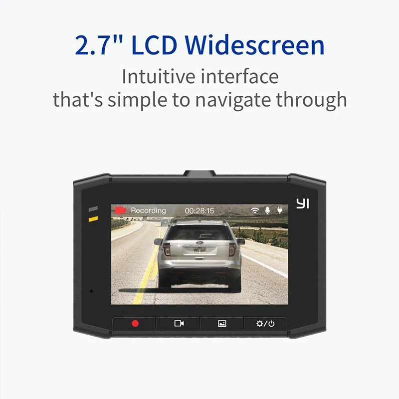 YI Ultra Dash camera Card, черный, Разрешение 2,7 K, A17 A7, двухъядерный чип, голосовое управление, светильник, сенсор, широкоэкранный 2,7 дюйма