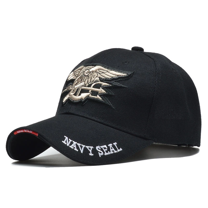 3D вышивка мужская Snapback Мужская бейсболка s хлопок тактическая Бейсболка Регулируемый размер Casquette Homme - Цвет: black