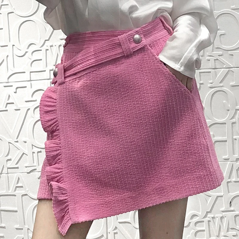 Высокое качество Мода 2020 дизайнерская подиумная юбка женская Вельветовая