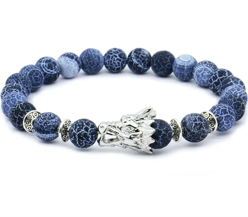 2018 модный рыцарь Спартан воин шлем гладиатора мужской браслет черный камень из