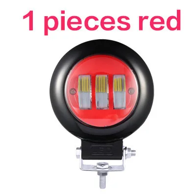 1 pcs Circle Red Gzkafolee luces led para Автомобильный светодиодный рабочий светильник 12 в 24 в 30 Вт 6000 К внедорожный бар ATV yacht 4x4 - Цвет: 1 pcs Circle Red