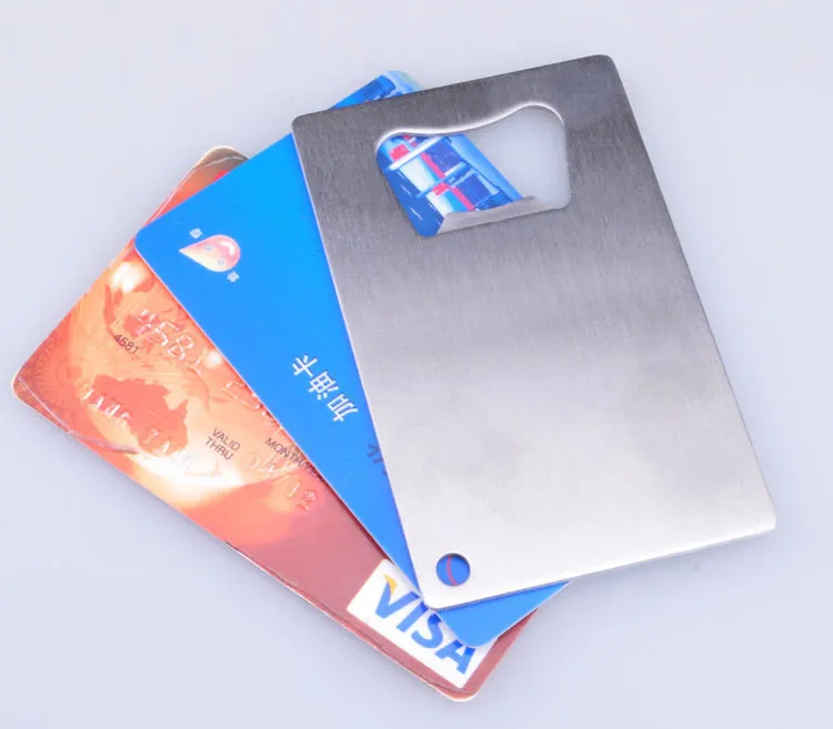 

100pcs Polybag Packing Wallet Size Stainless Steel Credit Card Bottle Opener