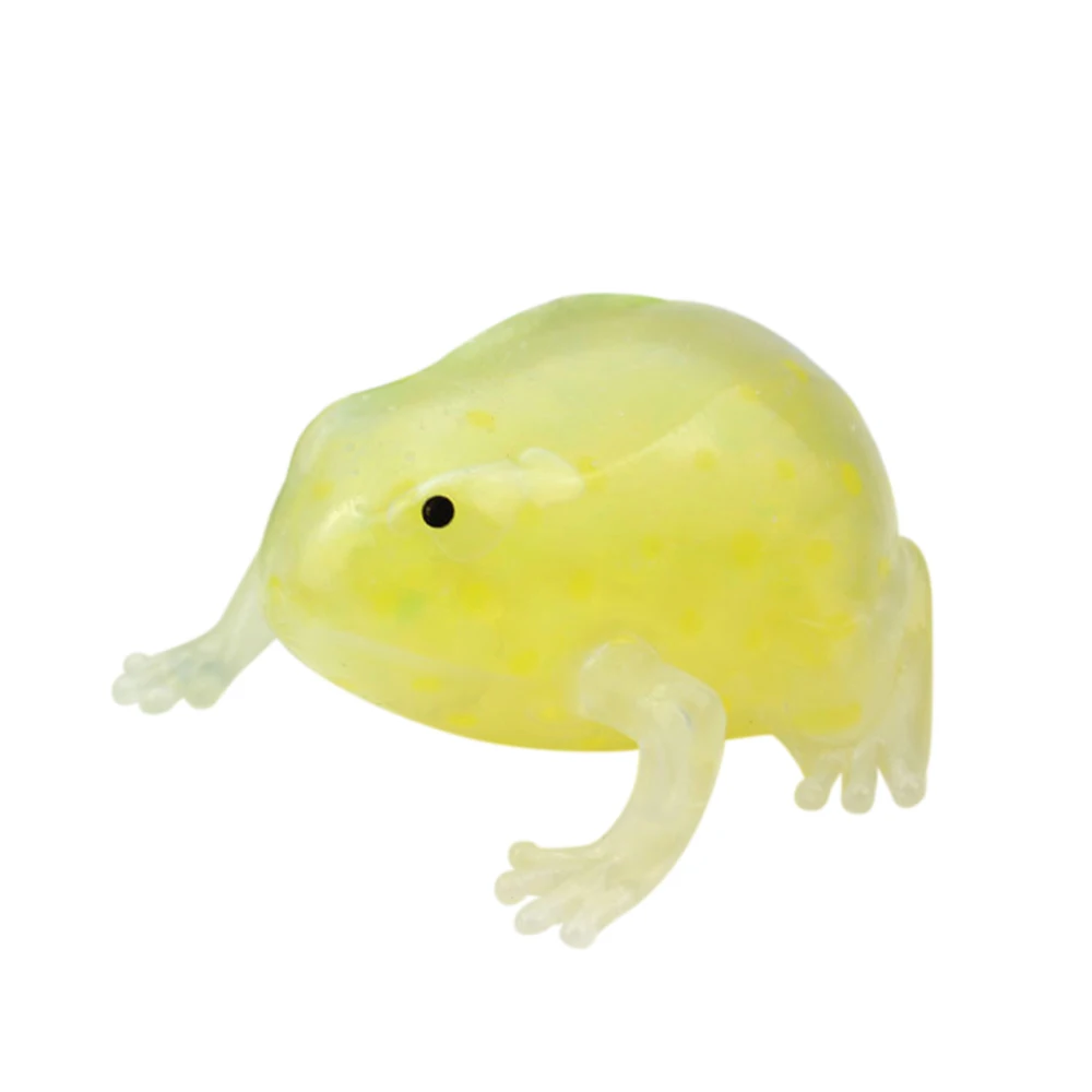 Squeeze Funny Stress Relief Toy Novelty Bead Stress Ball Sticky Squeeze Frogs Anti-Stress Autism Relief Toy For Kid Adult Gifts - Цвет: Цвет: желтый