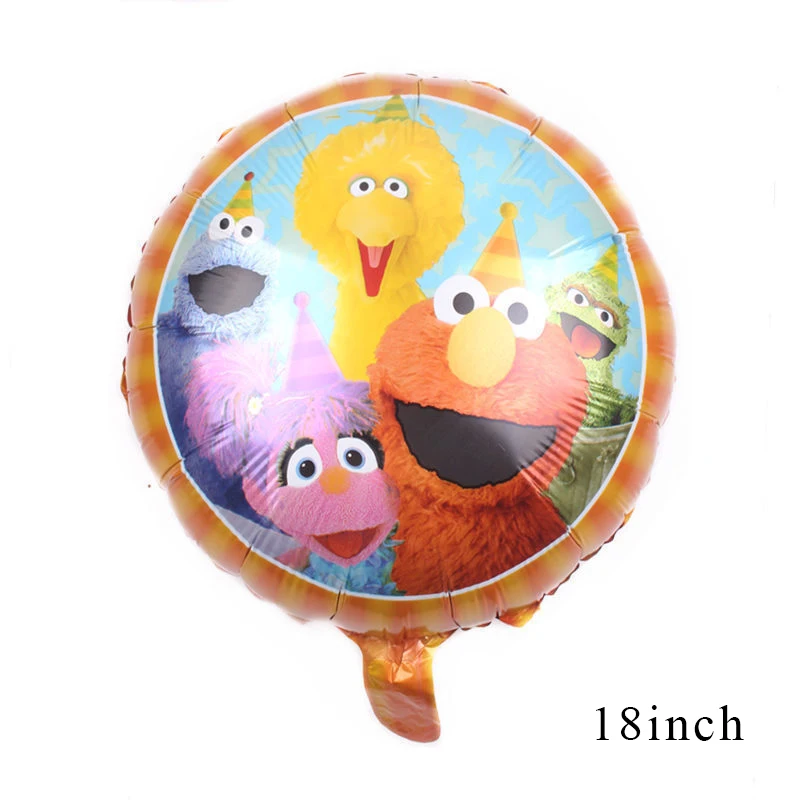 Balloon D x 1 Вечерние украшения с героями мультфильма «Улица Сезам» Элмо, посуда, бумажный стаканчик, тарелка, шляпа, Детские воздушные шары для вечеринки в честь Дня Рождения, AW03 - Цвет: Balloon D x 1