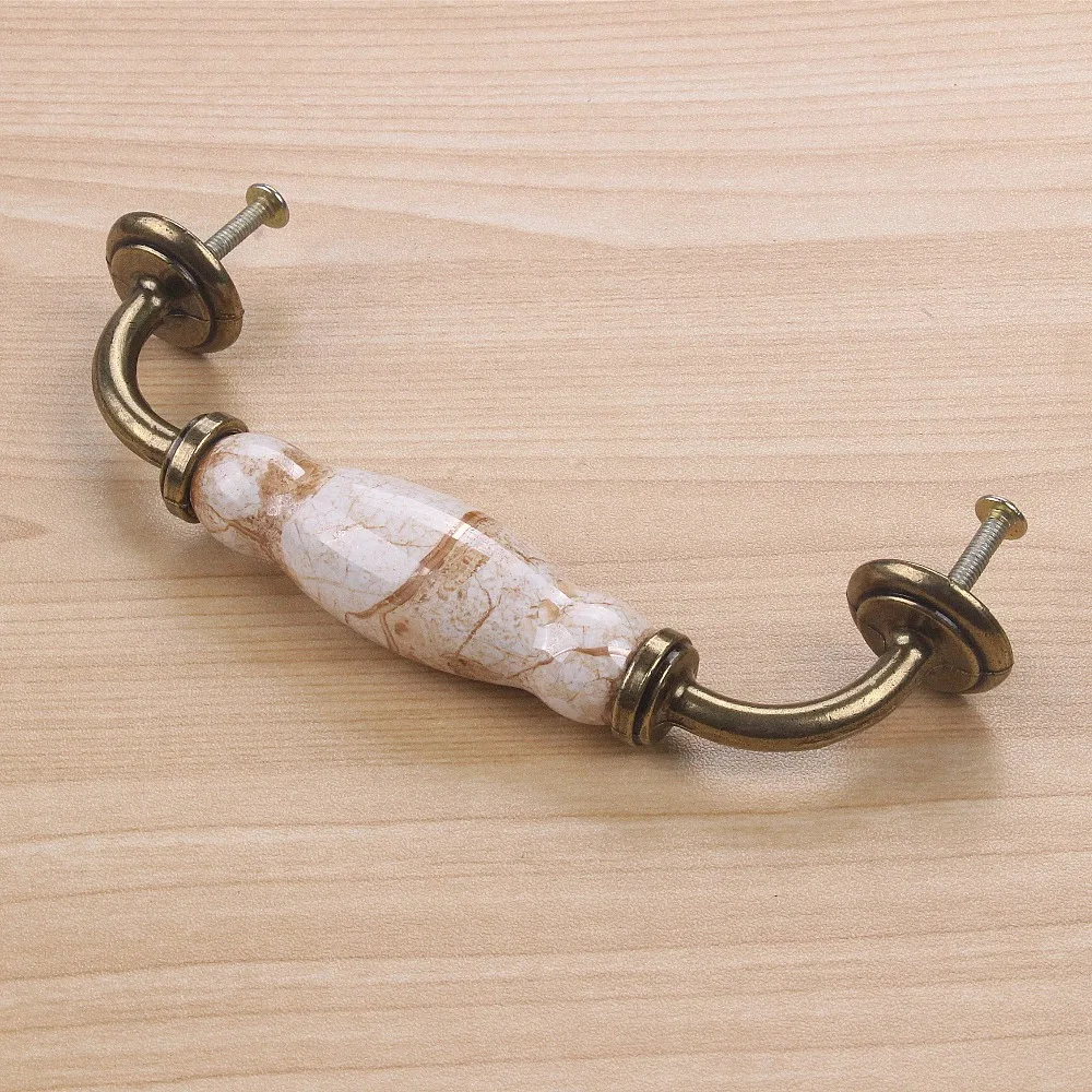 Керамика Винтаж металлическая дверная ручка бронза кухня обувной шкаф комнаты