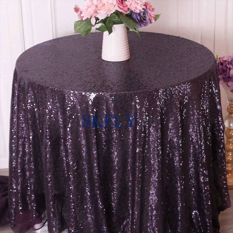RU046A New color free shipping Wedding fancy beaded plum dark purple sequin table runner | Дом и сад