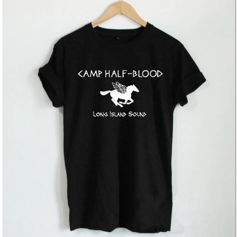 Camp рубашка с принтом половина крови Перси посвященная Джексону длинный остров