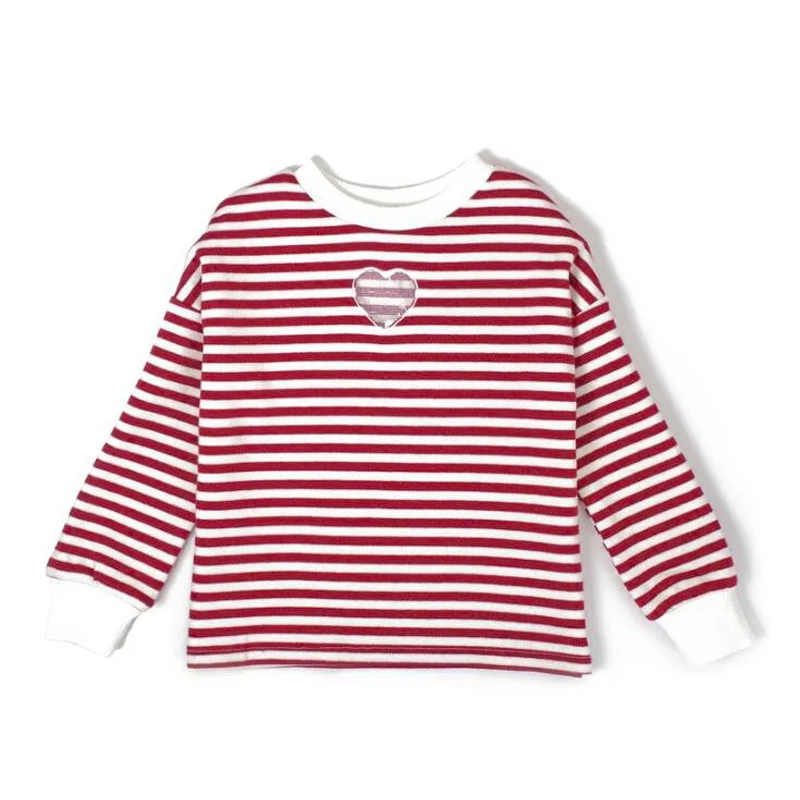 Футболка для девочек футболка в полоску с длинными рукавами одежда детей пуловер
