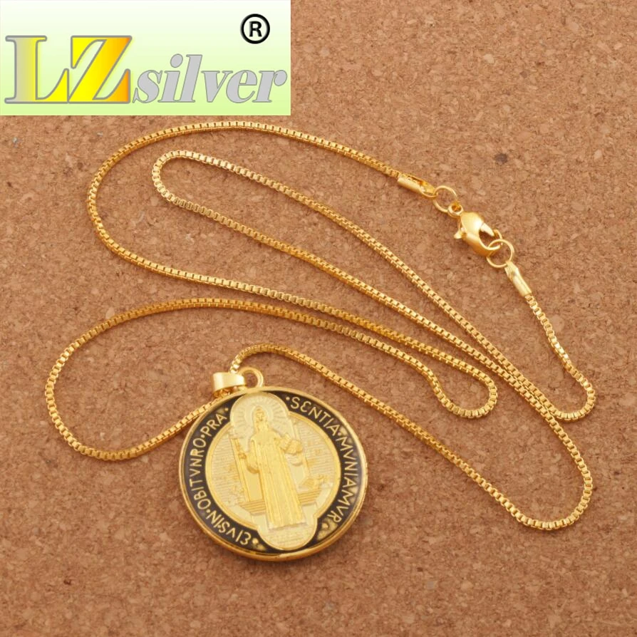 Mix эмалированный круглый орден Святого Бенедикта кулон христианский крест