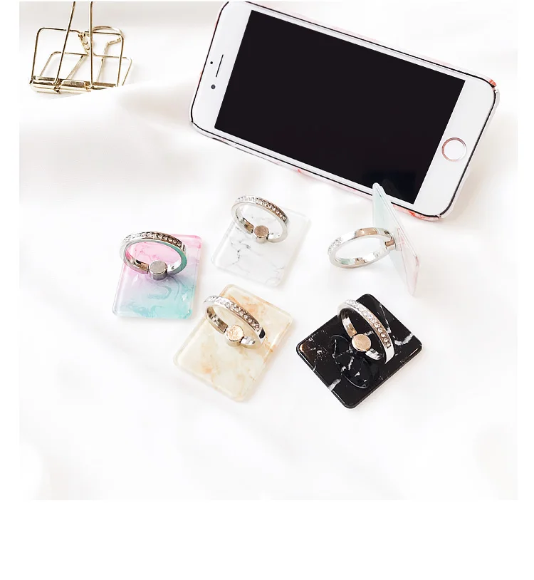 Универсальный держатель для кольца на палец мраморный горный хрусталь