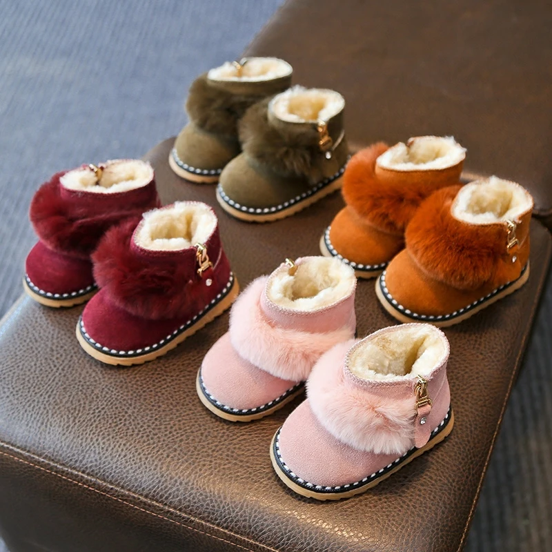 Детская обувь зимние сапоги для девочек зимняя малышей хлопковые стразы