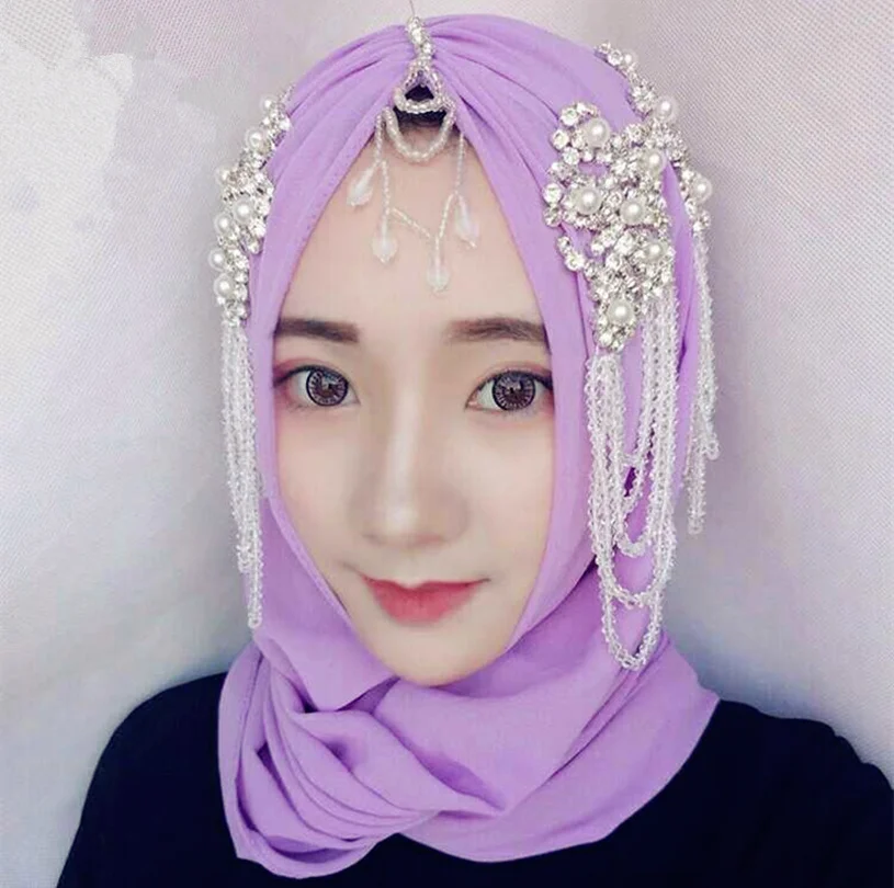 2018 новая свадебная мусульманская девушка хиджаб голова покрывающий голову