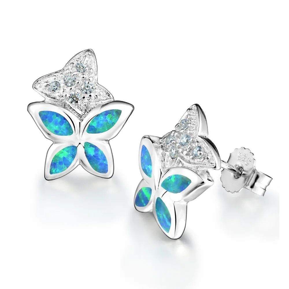 Реальные женские серьги с опалом и фианитом AAA|zirconia stud earring|opal earringsopal silver earrings |