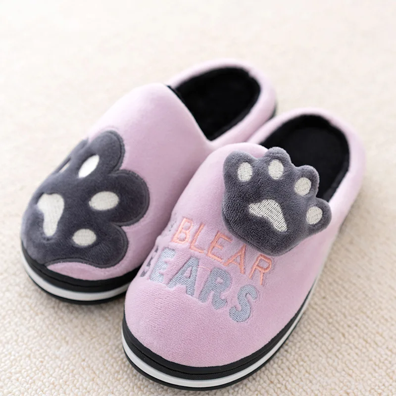 Детская домашняя обувь с героями мультфильмов Сезон осень-зима Детские плюшевые