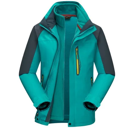 peacock blue LoClimb 3 в 1 Брендовые мужские ветрозащитные водонепроницаемые походные куртки мужские спортивные пальто для отдыха на открытом воздухе Кемпинг Треккинг Лыжная ветровка, AM145 - Цвет: peacock blue