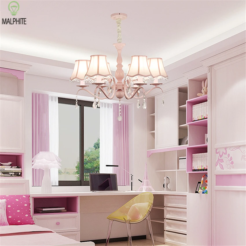 Люстра для детской комнаты корейский сад кристалл минималистичный Европейский