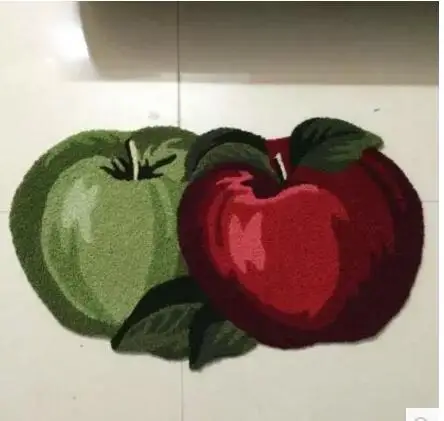 Зеленые и красные яблоки ковер коврик для фруктов проданы нащего завода|apple rug|mat