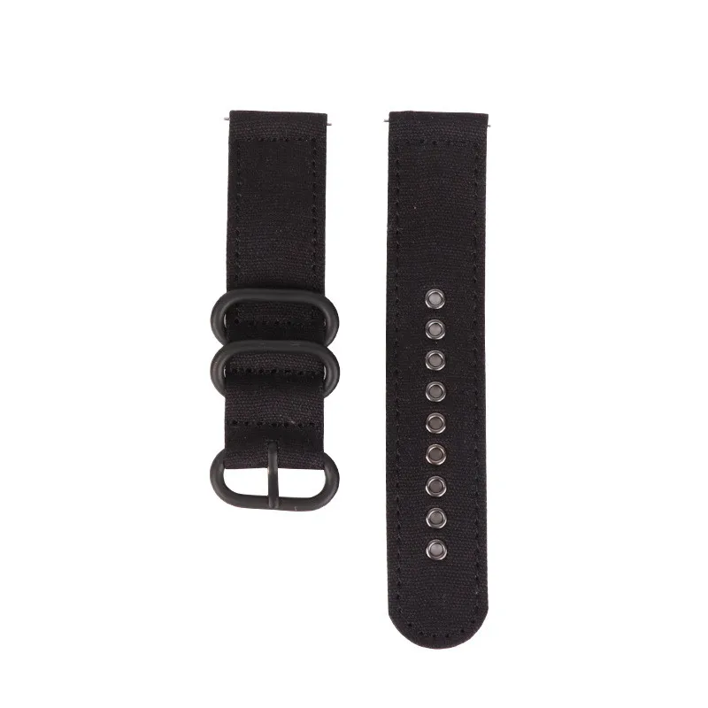 Black Black Buckle 18 мм 20 мм 22 мм 24 мм NATO Quick Release для ремешка часов нейлоновые Баллистические ремни холщовый ремешок для умных часов 9,21 - Цвет: Black Black Buckle