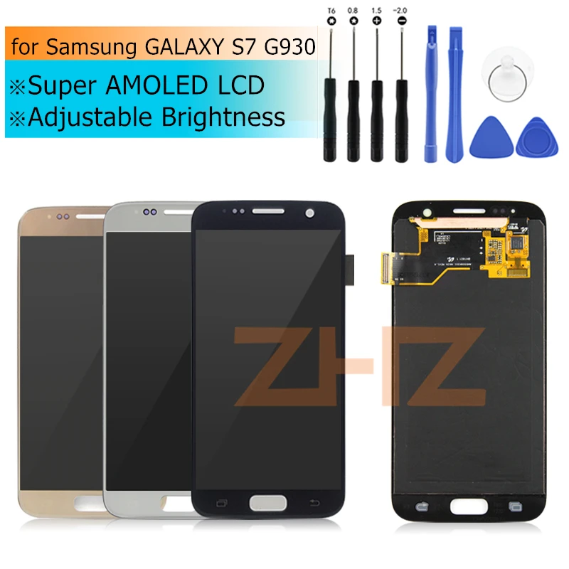 Super amoled для Samsung GALAXY S7 ЖК дисплей G930 сенсорный экран дигитайзер в сборе G930F