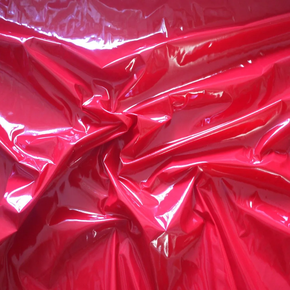 Haian блестящий ПВХ Виниловый плетёный Готический Фетиш Pitch red By The Yard PU-1008