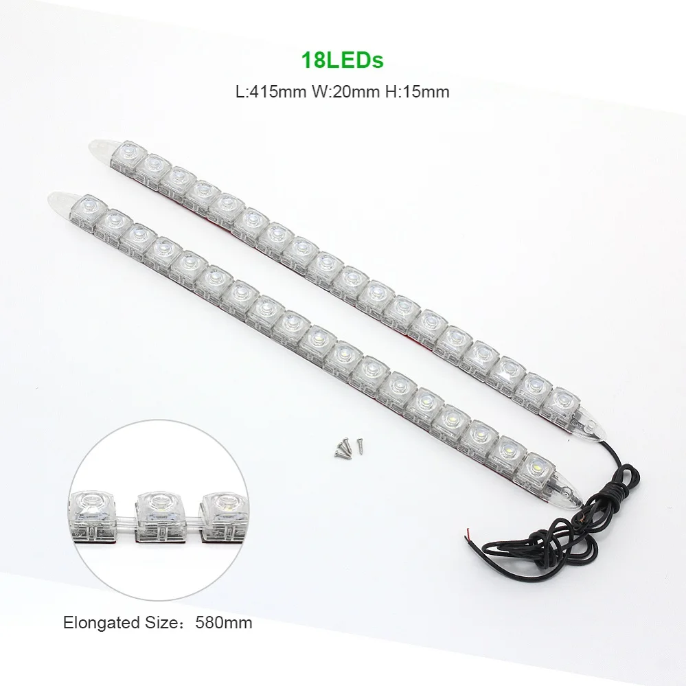 18 LEDs ANBLUB автомобильный COB светодиодный противотуманный светильник дневные ходовые огни 12 В 6 8 10 12 14 16 18 20 светодиодный s авто Универсальный гибкий DRL ленточный светильник s - Цвет: 18 LEDs