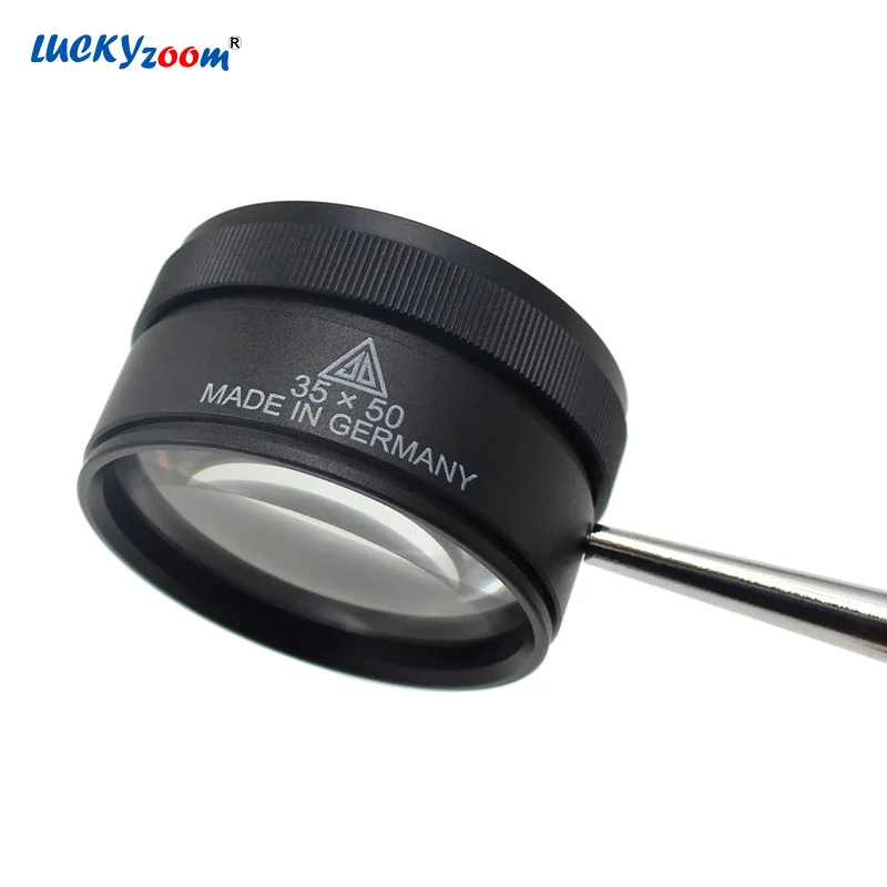 LUCKY ZOOM ручная Лупа увеличительное стекло es 35X35*50 Ювелирная оценочная Лупа Портативная оптическая стеклянная лупа Read Repair