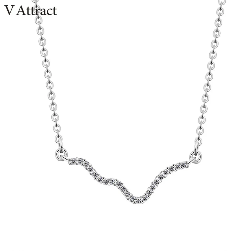 V Attract Gold Filled Maxi Choker Simple Wave CZ Necklace Women Bridesmaid Gift Vintage Jewelry Bar Charm Gargantilha|necklace women|cz
