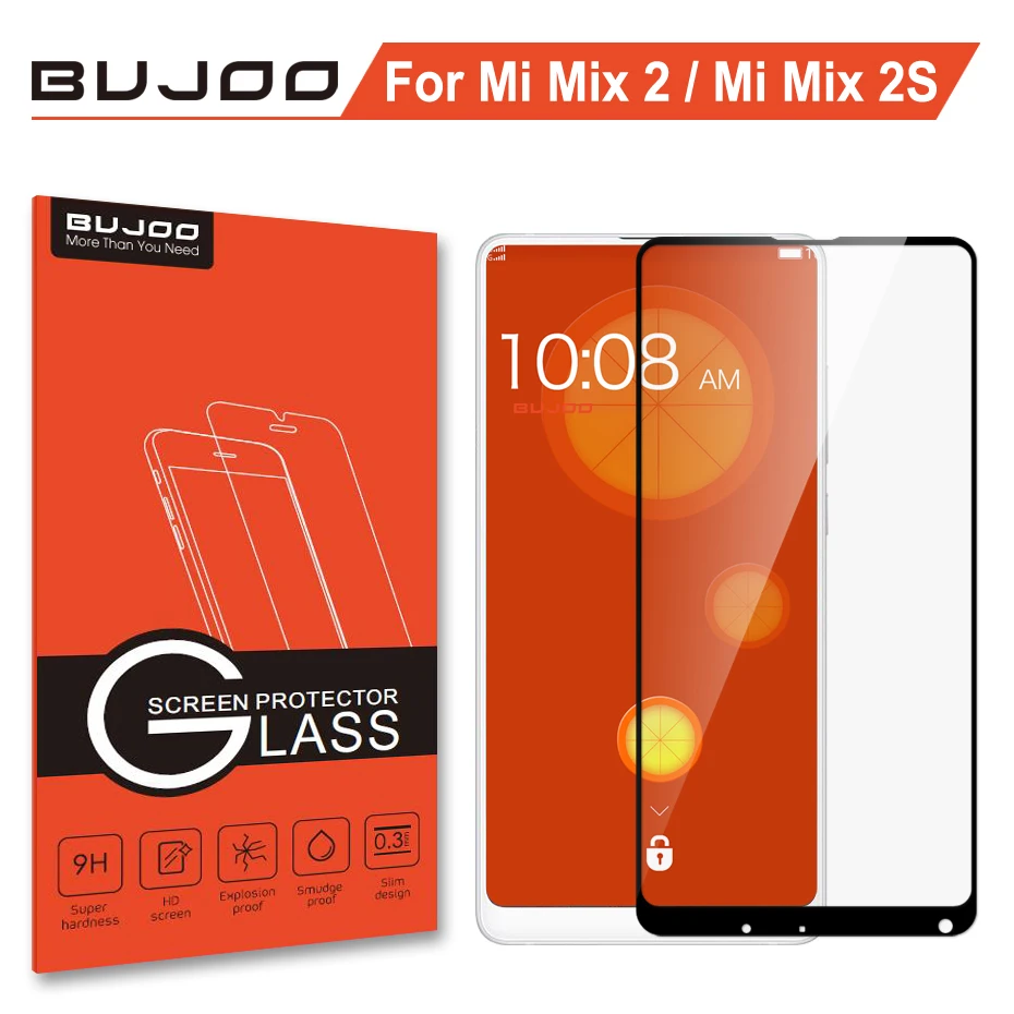 100% оригинальное закаленное стекло BUJOO 2.5D с полным покрытием для Xiaomi Mi Mix 2 0 3 мм 9H