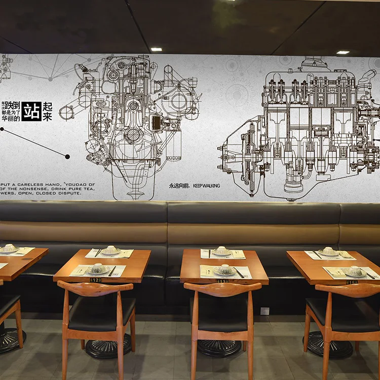 3d настенная автомобильная техника запчасти скетч панели для баров и кафе