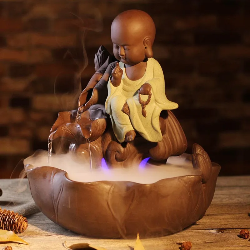 110/220 в керамический милый монах фэн шуй фонтан для воды отель рыбные резервуары