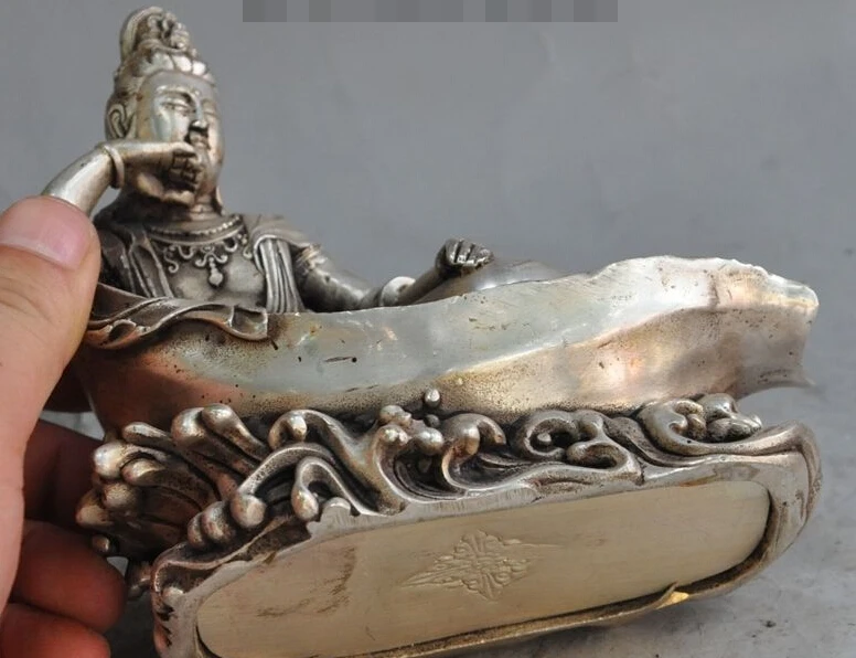 6 &quotКитайский буддийский Серебряный сон Kwan Yin Гуаньинь богисаттва богиня статуя