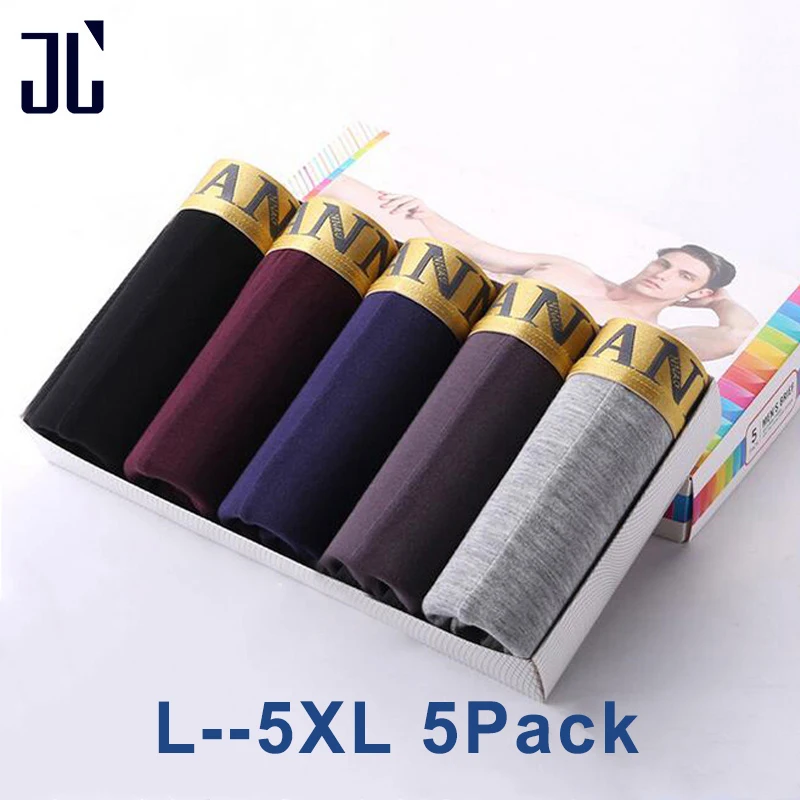 JL 5 шт. в упаковке мужское нижнее белье большие размеры L 5XL модальное Мужское
