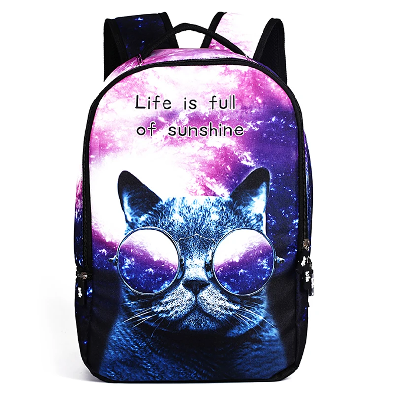 3D школьный рюкзак с животным принтом кота для мужчин дизайнерский подростковый