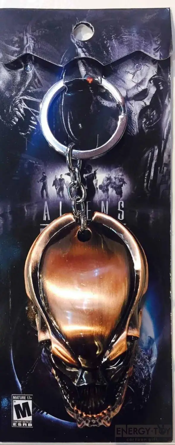 Alien маска хищника держатель Тритий Sleutelhanger вешалка разведчик Хищник джунгли Охотник металлический кулон фигура брелок для ключей - Цвет: F