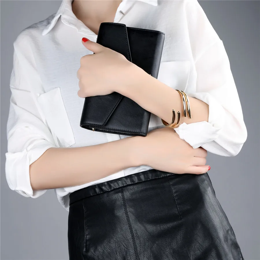 XQNI Occident Style Smooth Opening Bangle Fashion For Women Street Shooting Modeling Accessories Jewelry Birthday Gift | Украшения и