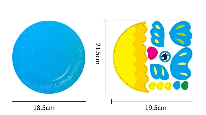 10 шт./коркор. детская цветная бумажная тарелка сделай сам игрушка для