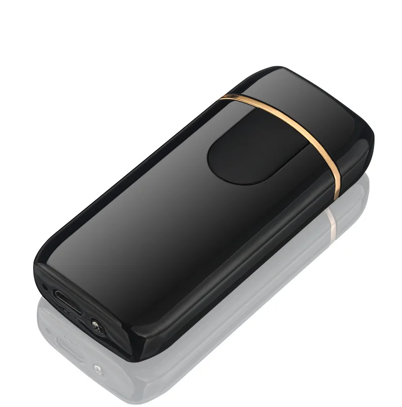 USB плазменная Зажигалка двойная дуга Бесплатный Лазерный Логотип ветрозащитная Электронная зажигалка для сигарет Somking