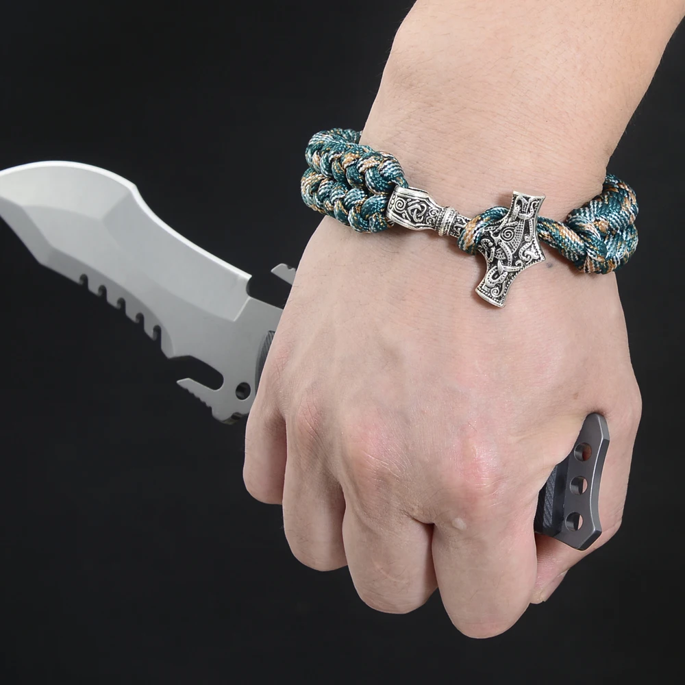 Браслет викингов молитвенный браслет из Паракорда Миннесота Mjolnir для женщин
