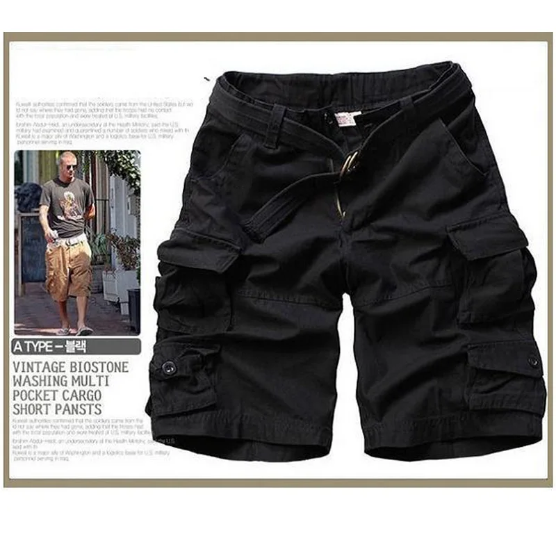 Шорты карго мужские камуфляжные в стиле милитари хлопок повседневные модные