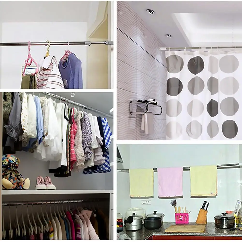 Практичные раздвижные телескопические штанги для занавесок из нержавеющей