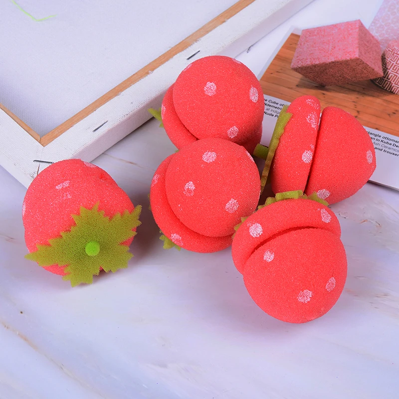 5 шт./лот клубника бигуди для волос шарики мягкая пена анион ролики цепляться DIY