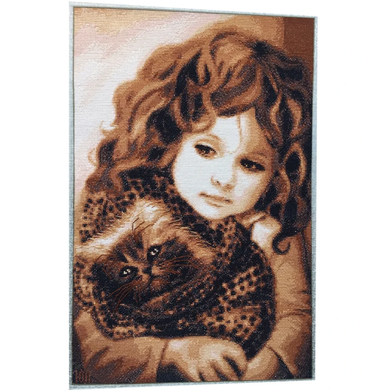 Вышивка крестиком Joy Sunday для девочек и кошек наборы крестиков с принтом вышивка