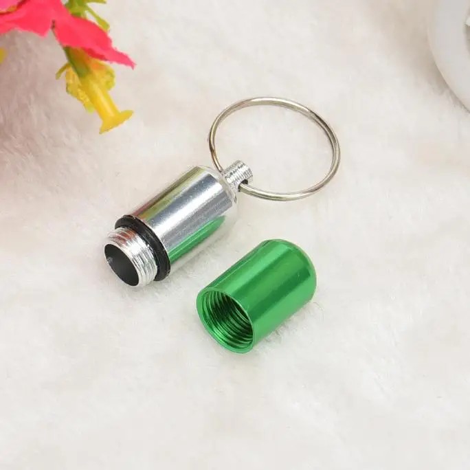 1 шт. водонепроницаемый алюминиевый чехол для таблеток держатель бутылок брелок