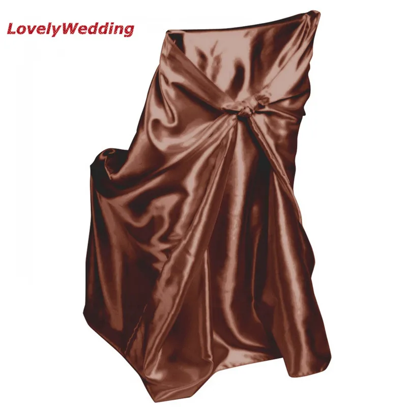 High quality White Universal Satin Chair Cover For Home Banquet Wedding Decoration/self-tie satin chair cover/covering the | Дом и сад