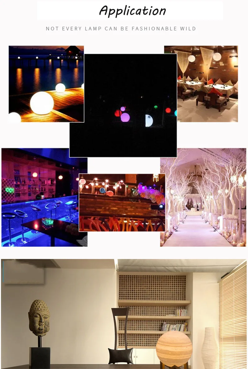 3D принт лампы Юпитер красочные луна лампа перезаряжаемая Luminaria LED ночник