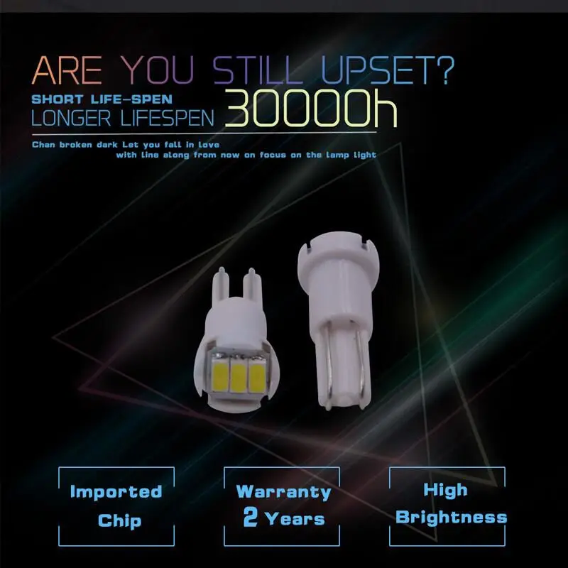 Автомобильные фары LED T5 W3W 3SMD белый 12В сигнальная лампа Светодиодная панель с