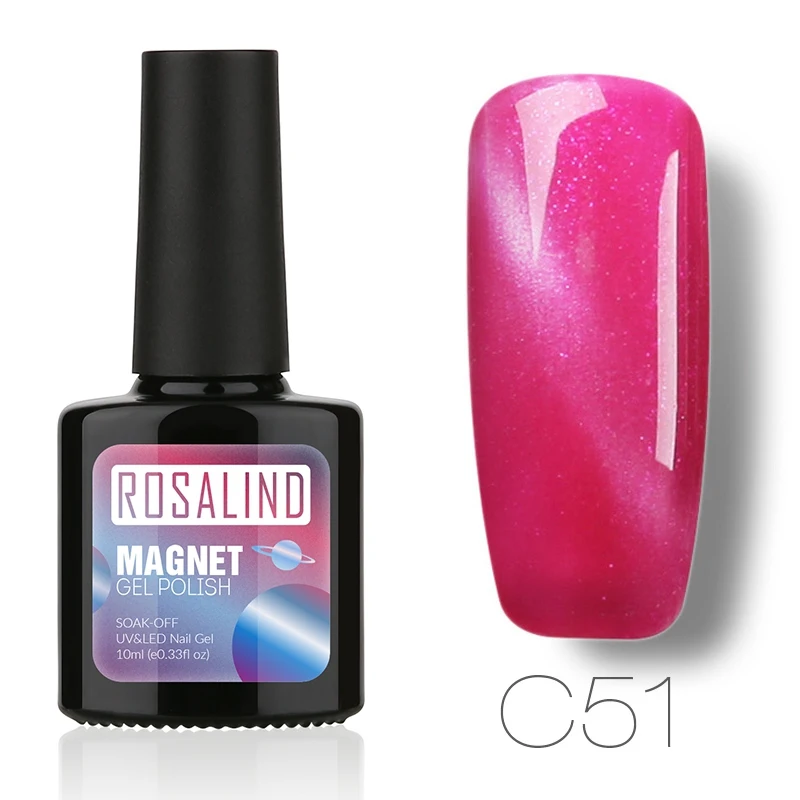 C51 ROSALIND гель 1S P+ черная бутылка 10 мл кошачий глаз магнит C31-60 гель лак для ногтей УФ светодиодный Полупостоянный гель лак - Цвет: C51