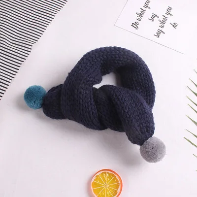 navy blue Jeseca Аксессуары для одежды осень-зима толстые теплые шарфы для детей милый шарф для девочек, для мальчиков, милые теплые воротник распродажа - Цвет: navy blue