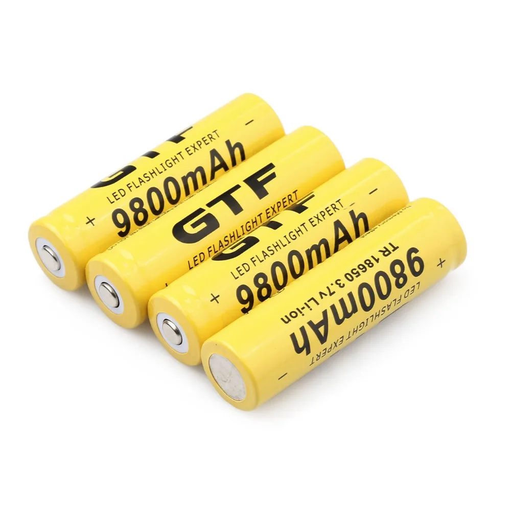 GTF 2 шт. 18650 9800 мАч 3 7 В литий-ионные аккумуляторы для фонарика + зарядное устройство