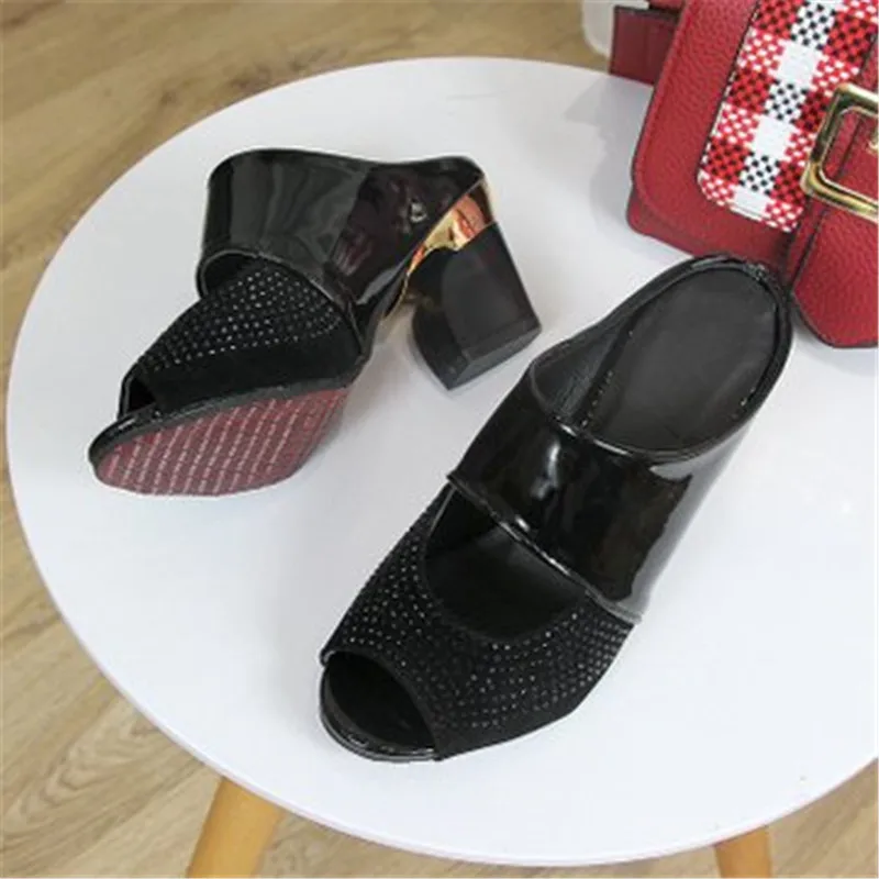 Summer Fashion Casual Women's Peep Toe Slippers Ladies Fish Mouth Sandals 2019 New Thick Heel Non-slip Shoes | Обувь